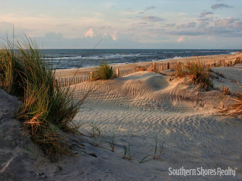 Outer Banks sand dunes and beachfront along the North Carolina coast